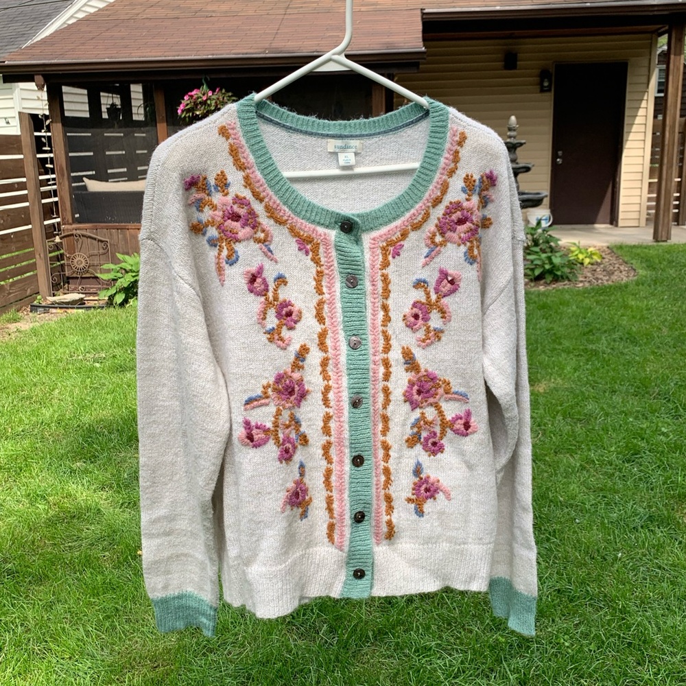 Sundance Knit Floral Sweater